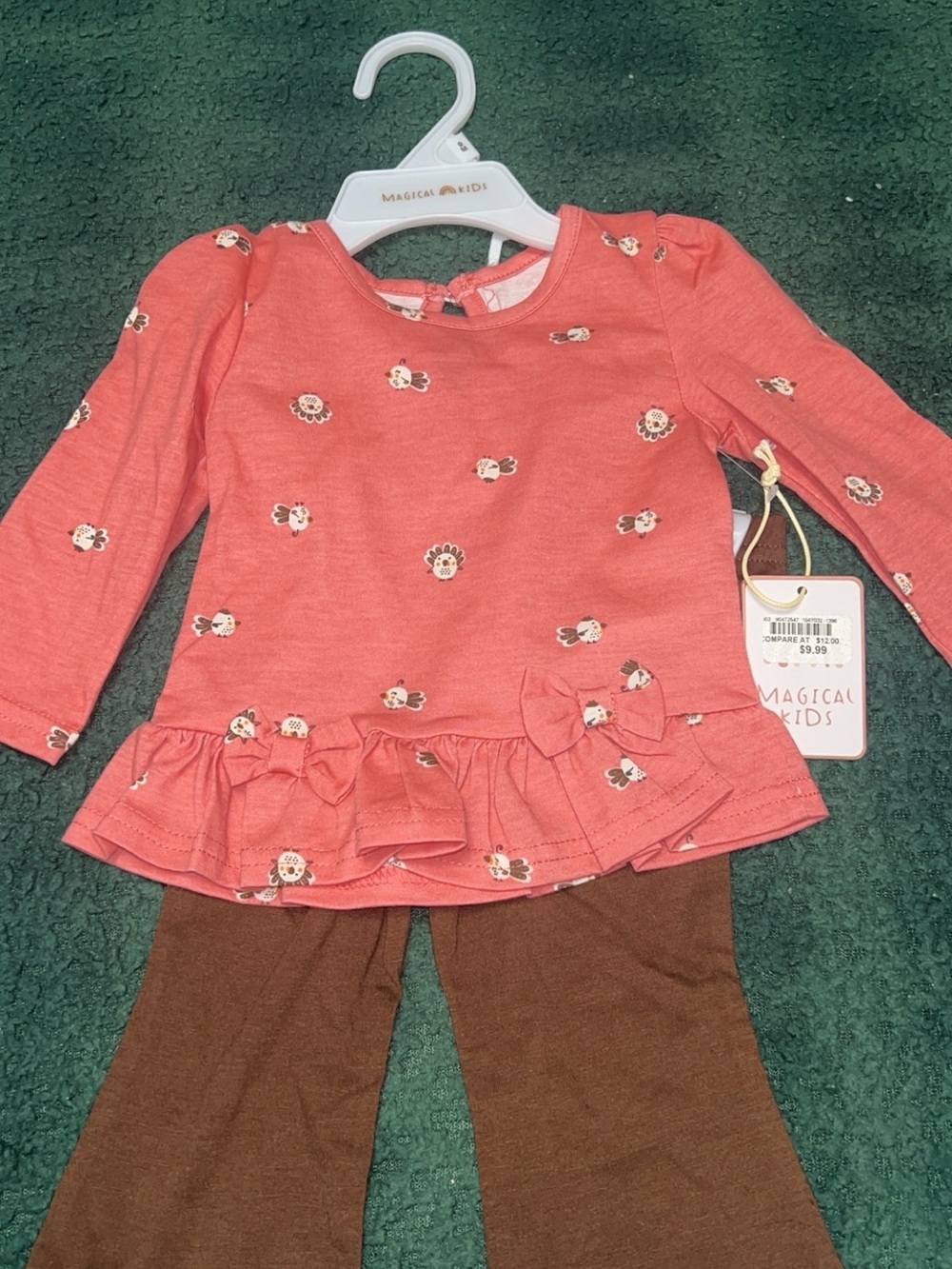 NWT Girls Thanksgiving Turkey 2-Piece Outfit